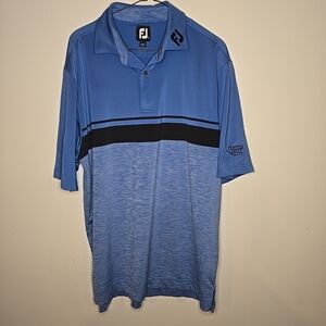 FJ FootJoy Golf Performance Quarter Button Short Sleeve Shirt Size L